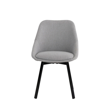 Silla Amelie de Somcasa en acabado gris claro y vista frontal.