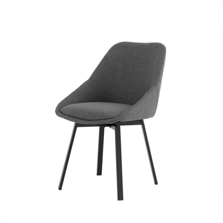 Silla Amelie de Somcasa en acabado gris oscuro y vista escorzada.