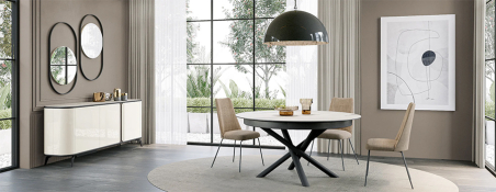 Ambiente de salón comedor con aparador Tepui de Evanyrouse