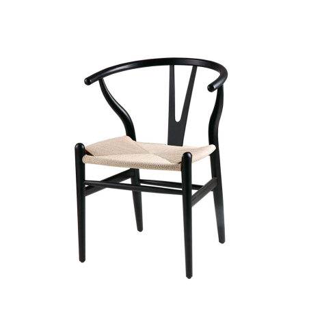 Silla Ada de Somcasa en acabado negro/natural y vista escorzada.