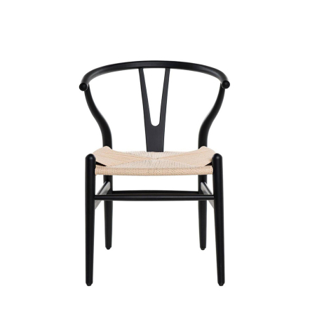 Silla Ada de Somcasa en acabado negro/natural y vista frontal.
