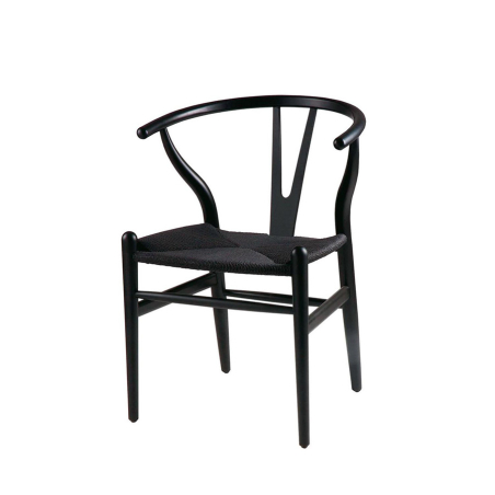 Silla Ada de Somcasa en acabado negro y vista escorzada.