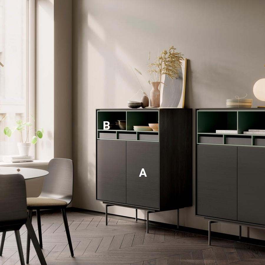 Personalización de acabados disponible para el Aparador Aura 24