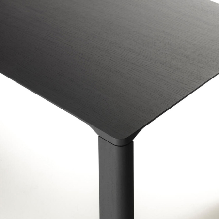 Detalle del contraste entre la encimera y los pies de madera de la Mesa ext. Sendo, de Treku