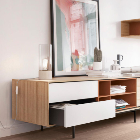 Detalle módulo cajones del Mueble TV Aura 2 de Treku