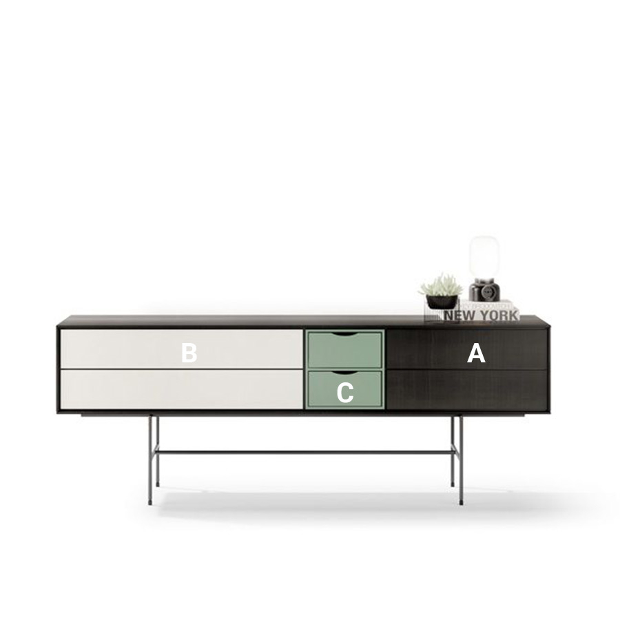 Personalización de acabados disponible para el Aparador Aura 12