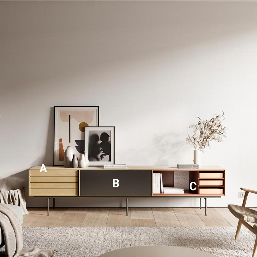 Personalización de acabados del Mueble de TV Aura 3 de Treku
