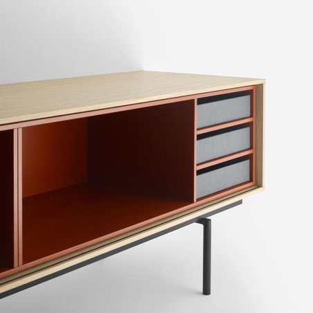 Detalle del módulo diáfano del Mueble de TV Aura 3 de Treku