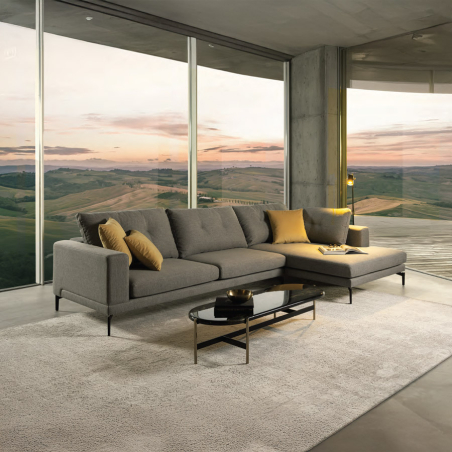 Chaiselongue Mk.1110 de la firma Moorki en acabado gris y vista ambiente.