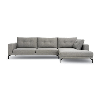 Chaiselongue Mk.1110 de la firma de diseño Moorki en acabado gris y vista frontal.