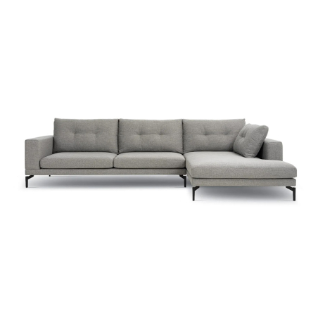 Chaiselongue Mk.1110 de la firma de diseño Moorki en acabado gris y vista frontal.