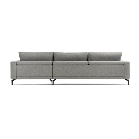 Chaiselongue Mk.1110 de la firma de diseño Moorki en acabado gris y vista trasera.