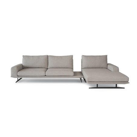 Chaiselongue Mk.1600 de la firma Moorki en acabado gris y vista frontal.