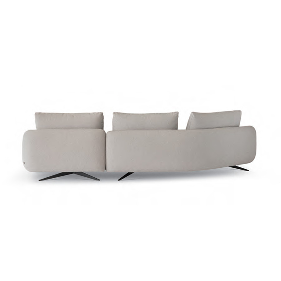 Sofá con chaiselongue MK. 1801 en acabado Goya 51 y vista trasera.