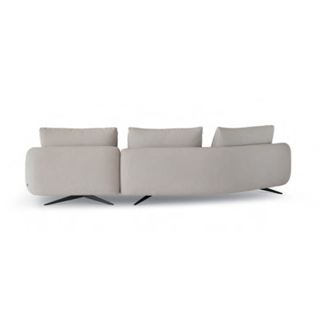 Sofá con chaiselongue MK. 1801 en acabado Goya 51 y vista trasera.