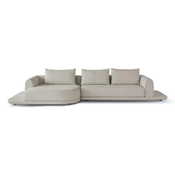 Chaiselongue MK. 1991 de la firma Moorki, tapizado en acabado rivera 02 y vista frontal.