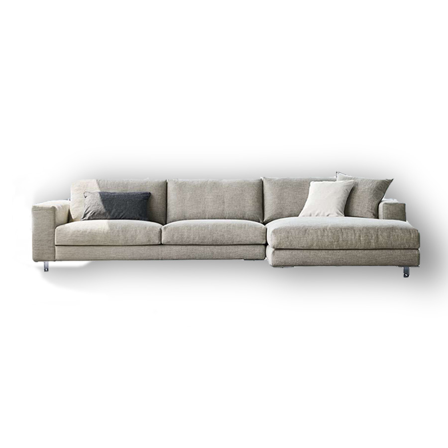 Chaiselongue T-Time de la firma de diseño italiana Twils en acabado beige y vista frontal.
