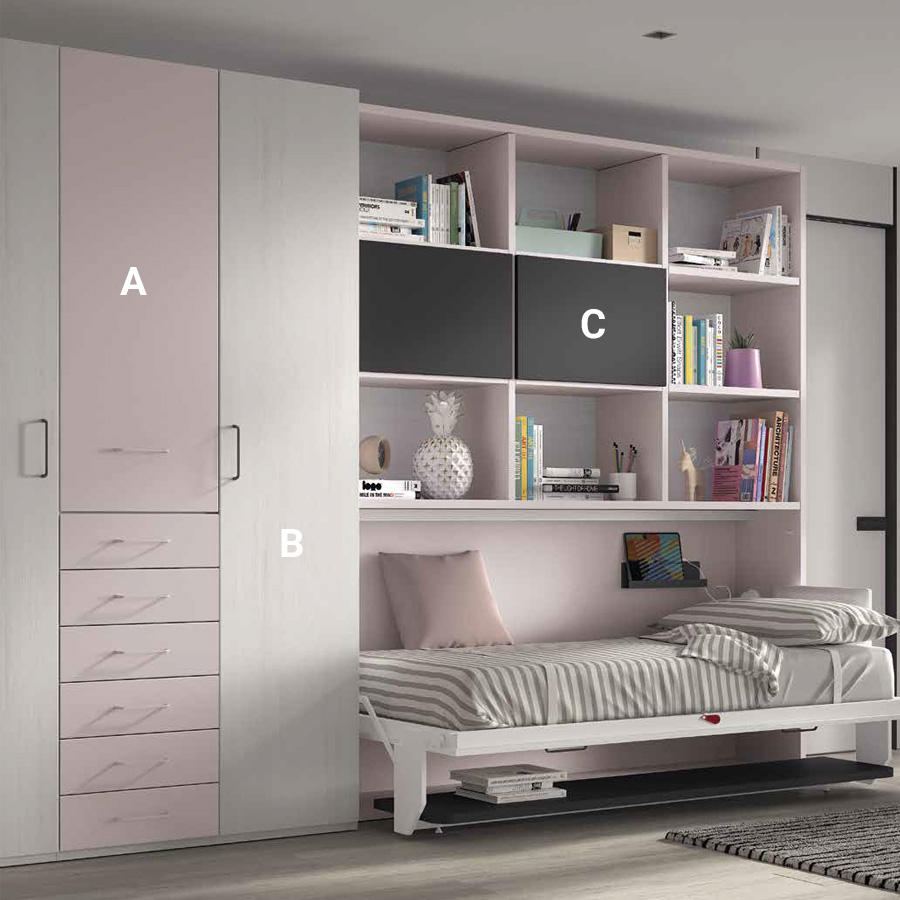 Acabados del dormitorio juvenil F-253 de Glicerio Chaves