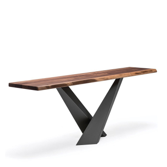Consola Stratos de Cattelan Italia, con tapa de madera maciza con borde irregular