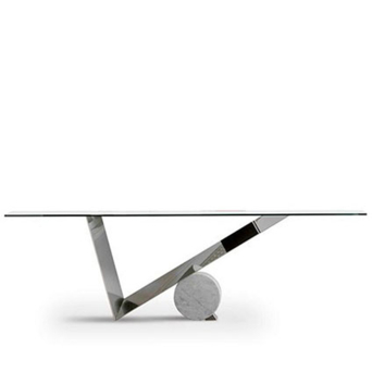 Consola Valentinox de Cattelan Italia, con base en acero inoxidable y tapa en cristal transparente