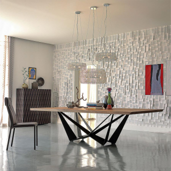 Mesa Skorpio Wood de Cattelan Italia, acabado tapa madera nogal canaletto 2