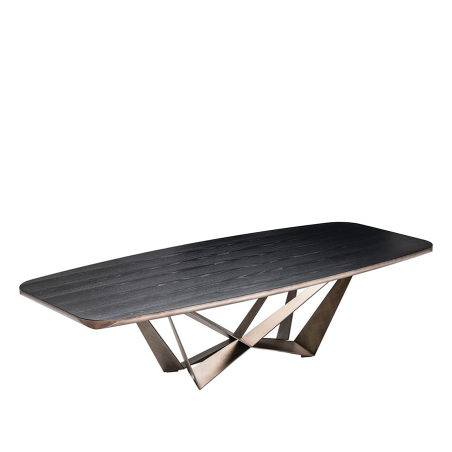 Mesa Skorpio Wood de Cattelan Italia, acabado estructura brushed bronze