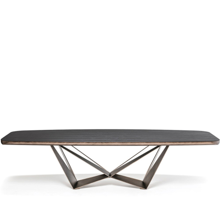 Mesa Skorpio Wood de Cattelan Italia, acabado tapa madera roble ahumado