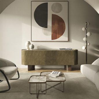 Aparador Savoy de Cattelan Italia, con estructura acabado gofrado bronce 2