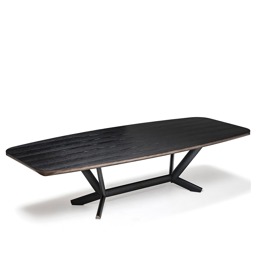 Mesa Planer Wood de Cattelan Italia acabado tapa madera roble ahumado