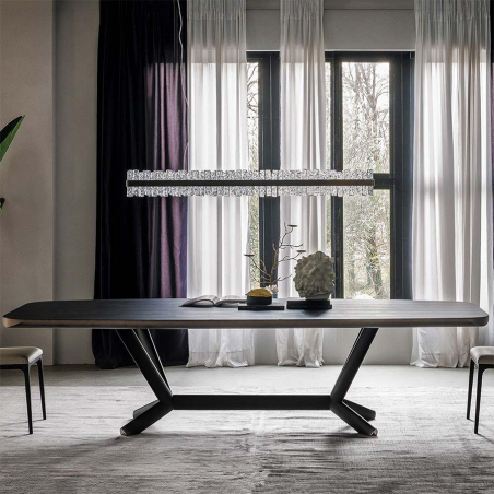Vista frontal de la Mesa Planer Wood de Cattelan Italia integrada en ambiente de comedor