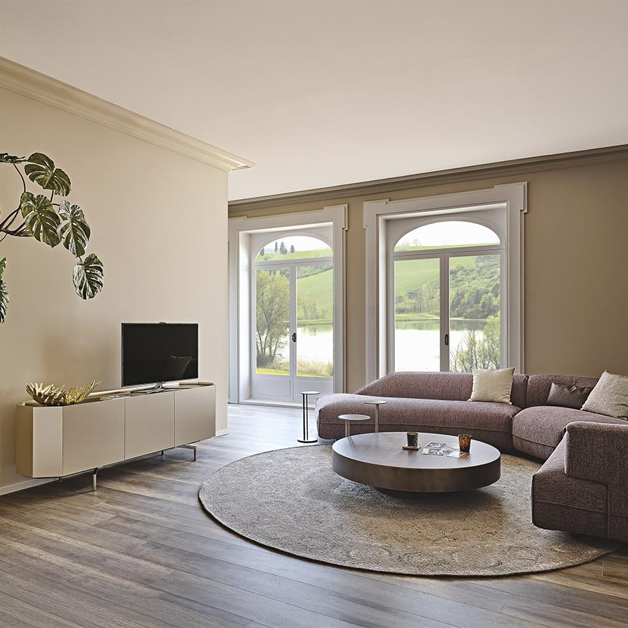 Mueble TV Chelsea de Cattelan Italia integrado en ambiente de salón