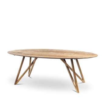 Mesa Spider ovalada de PLM Design, de teca reciclada maciza