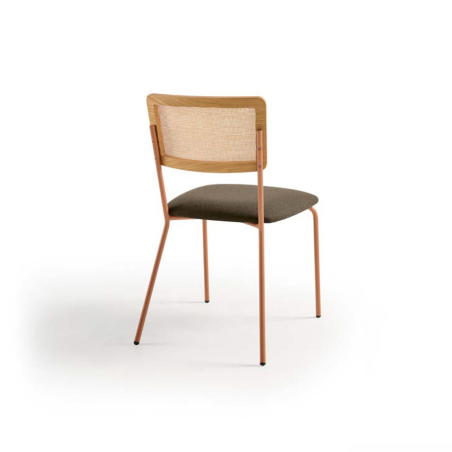 Silla Estiu de Pemi en tapizado taipei 8 y vista trasera.