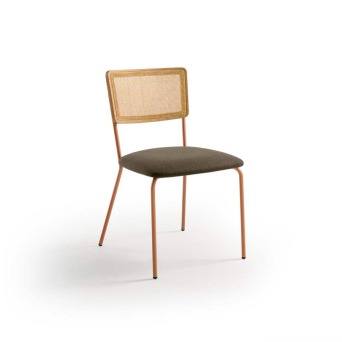 Silla Estiu de Pemi en tapizado taipei 8 y vista escorzada.