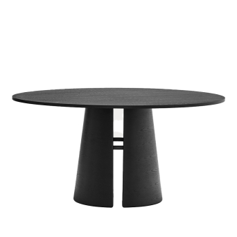 Mesa de comedor Cep de Teulat, fabricada en madera acabado roble y con pies redondeados 2