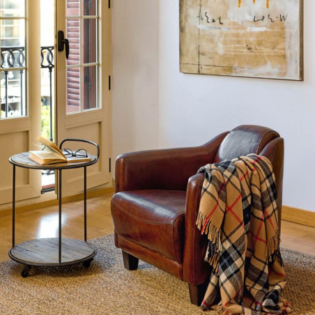 Sillón piel envejecido de Crisal Decoración integrado en ambiente
