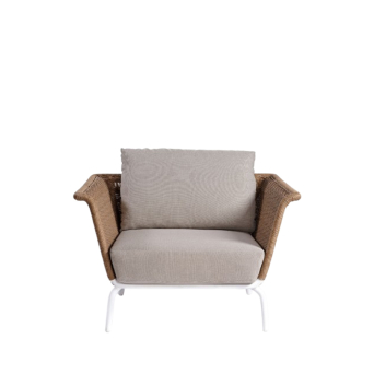 Sillón Pal de Crisal Decoración, de ratán sintético y patas color blanco 2