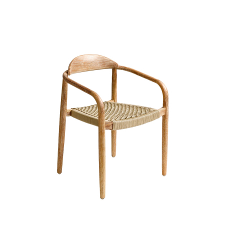 Silla Javiro de Crisal Decoración con asiento de cuerda acabado arena