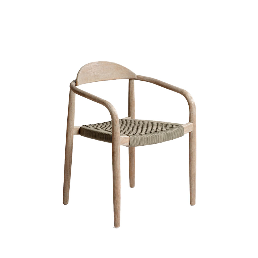 Silla Javiro de Crisal Decoración con asiento de cuerda acabado topo