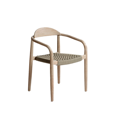 Silla Javiro de Crisal Decoración con asiento de cuerda acabado topo