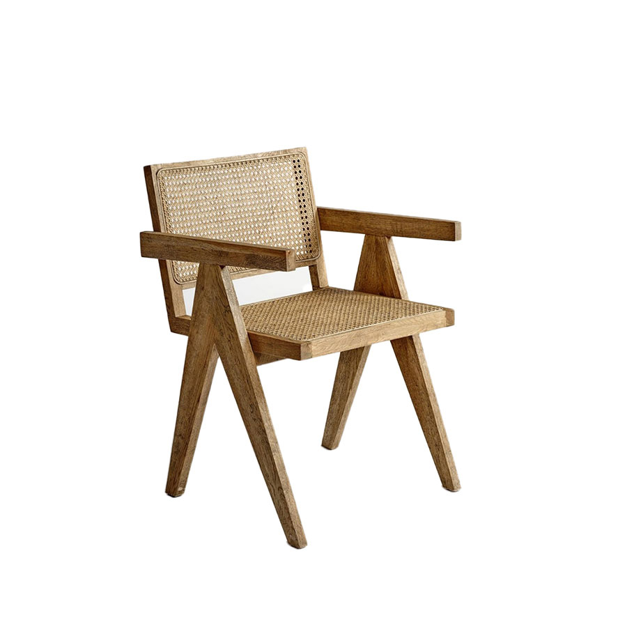Silla Arthur de Crisal Decoración, con asiento y respaldo de rejilla