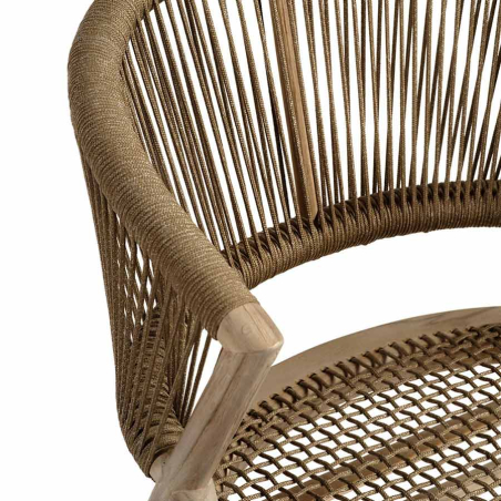 Detalle del respaldo y el asiento de cuerda de la Silla Jess de Crisal Decoración