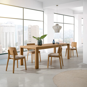 Mesa extensible de comedor Évora de la marca Pemi Mobiliario fabricada en melamina. 2