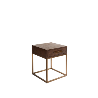 Mesa auxiliar roble y metal de Crisal Decoración