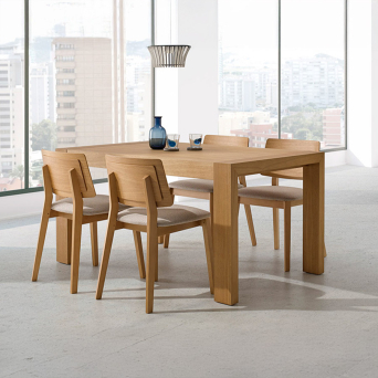 Mesa de comedor extensible Évora de la marca nacional Pemi fabricada en chapa natural 2