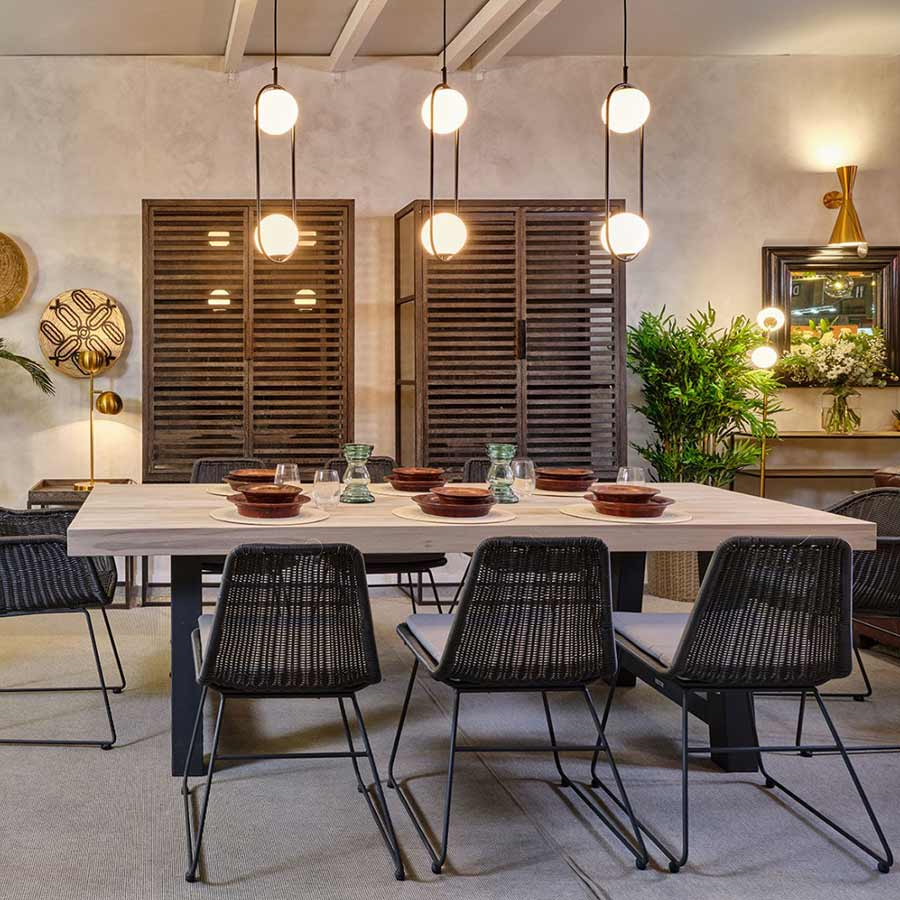 Mesa Beach de Crisal Decoración, integrada en ambiente de salón