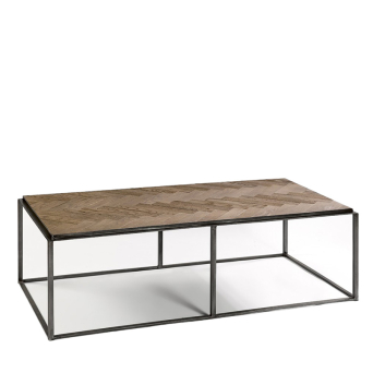 Mesa auxiliar con tablero de madera con trenzado dibujado, de Crisal Decoración 2