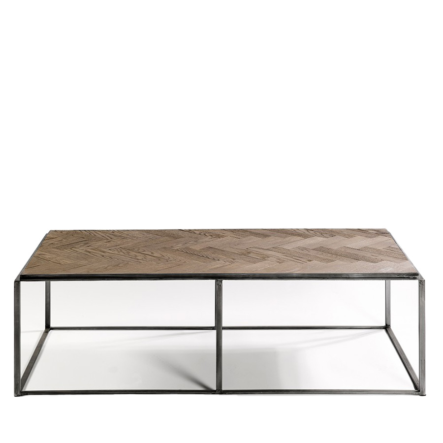 Mesa auxiliar con tablero de madera con trenzado dibujado, de Crisal Decoración