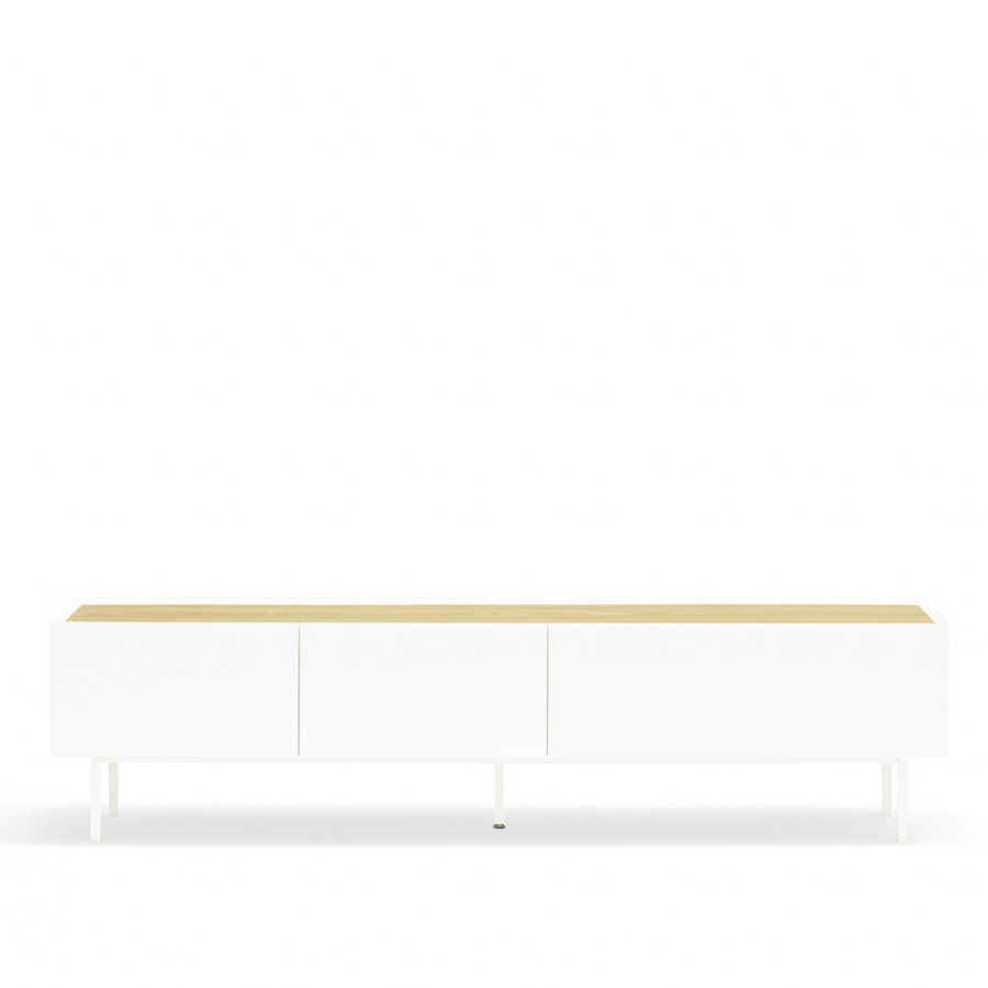 Mueble TV Arista fabricado en DM lacado blanco, de Teulat
