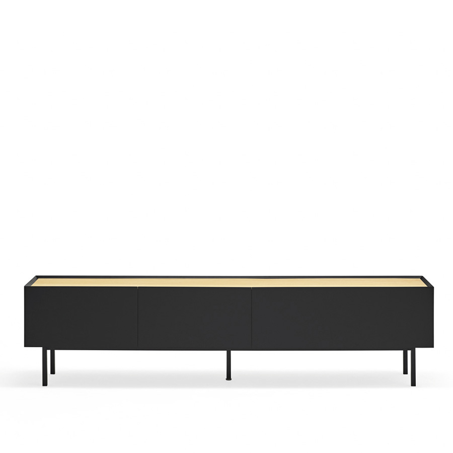 Mueble TV Arista fabricado en DM lacado negro, de Teulat